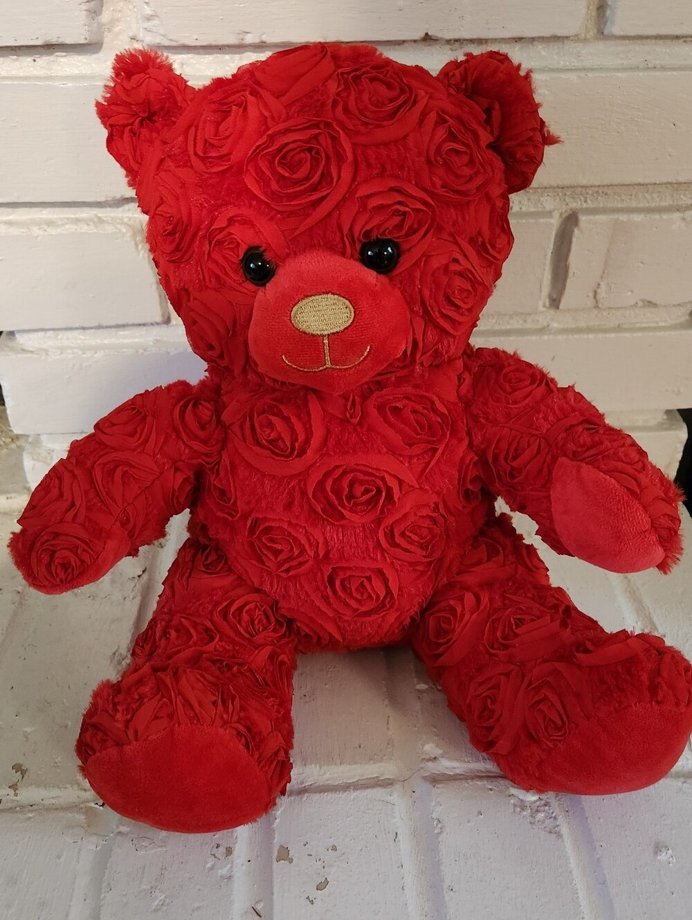 Build A Bear Red Rose Plush Teddy Bear